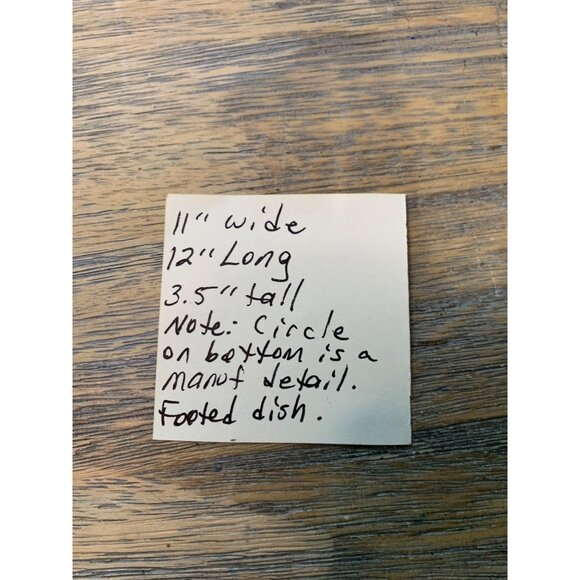 Vintage Blue Glass Footed Leaf-Shaped Dish 12"x11"x3.5" Decorative Bowl Home Dec - Picture 4 of 4